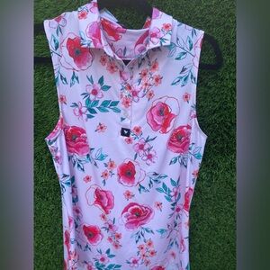 Bad Birdie Floral Sleeveless Top - Pink and Green